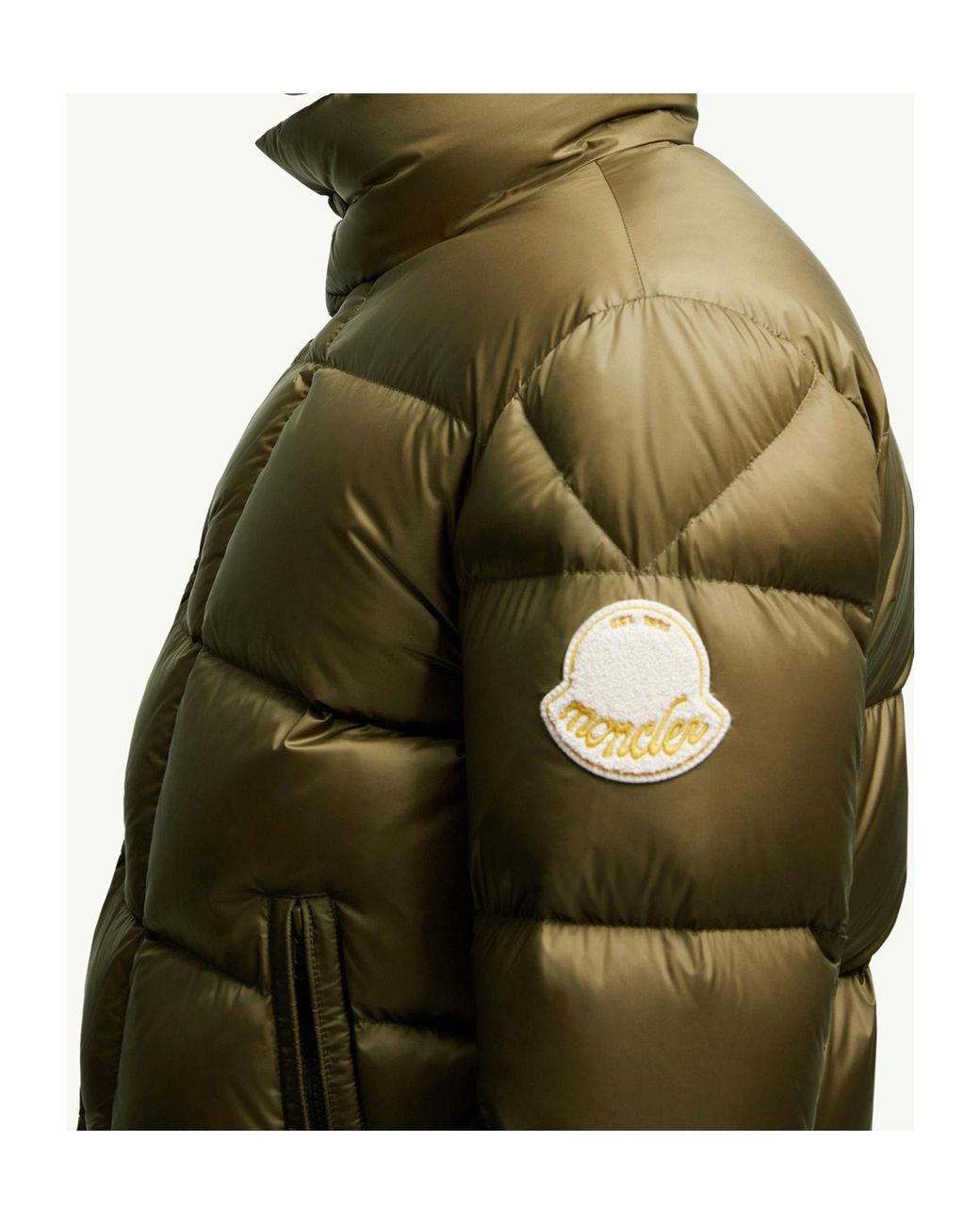 Moncler Green Tripiti Logo Patch Puffer Jacket for men