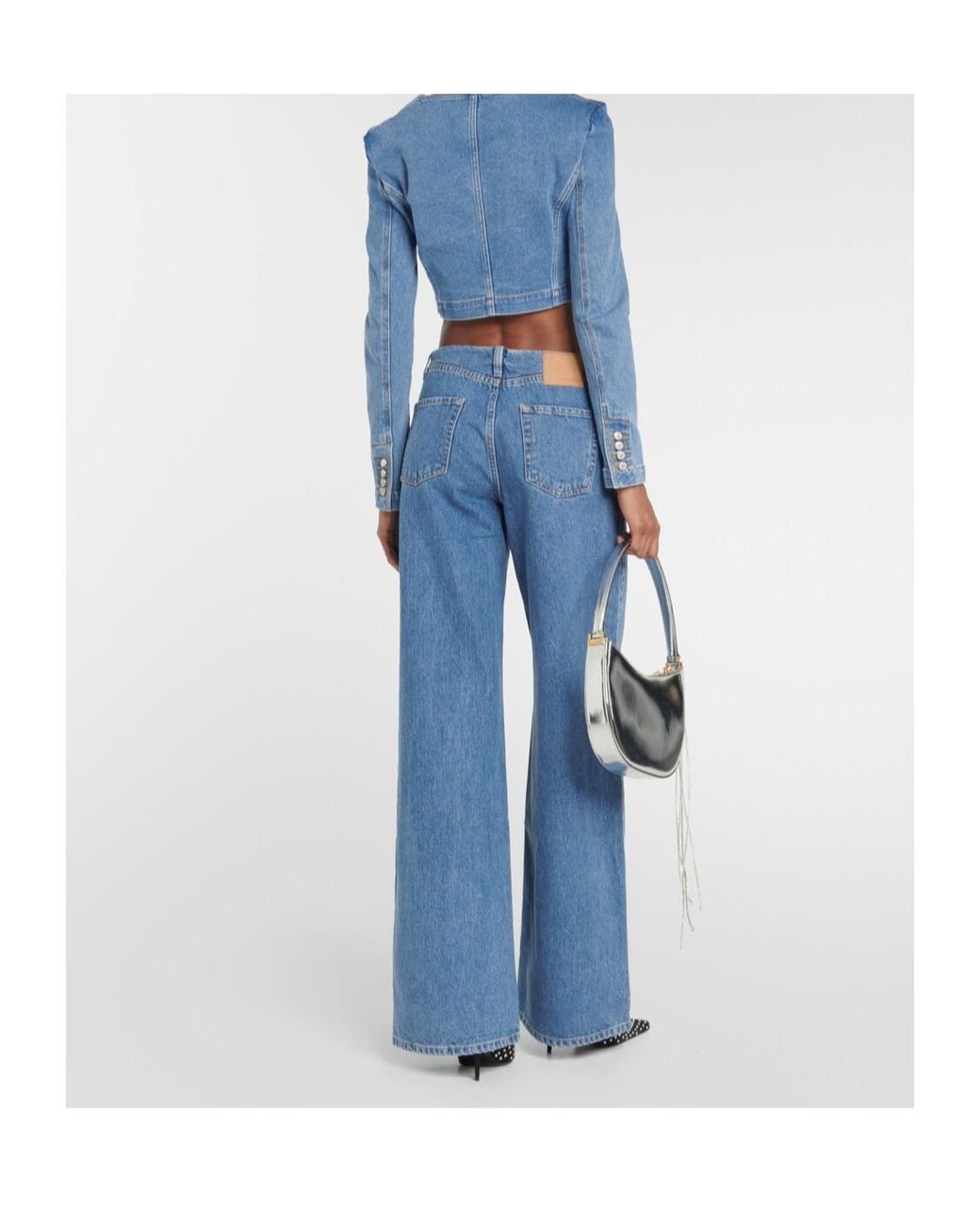 Magda Butrym Blue Low-Rise Wide-Leg Jeans