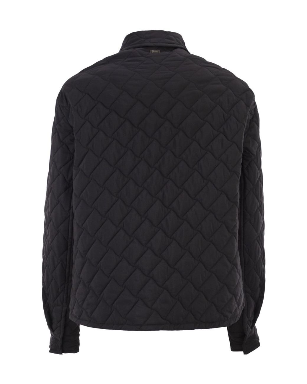 Herno Black Quilted Button-Up Jacket