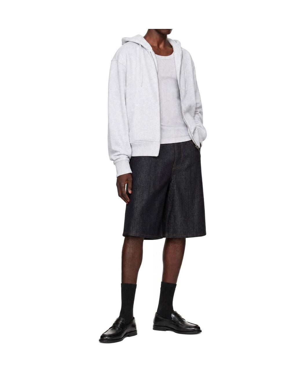 Entire studios Black Field Denim Shorts for men