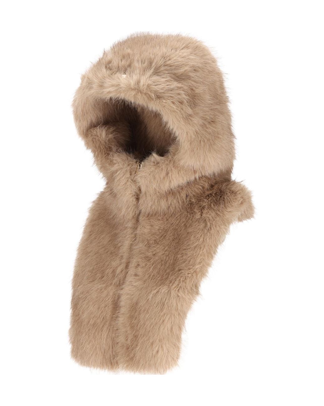 Herno Natural Zip-Up Faux Fur Hood