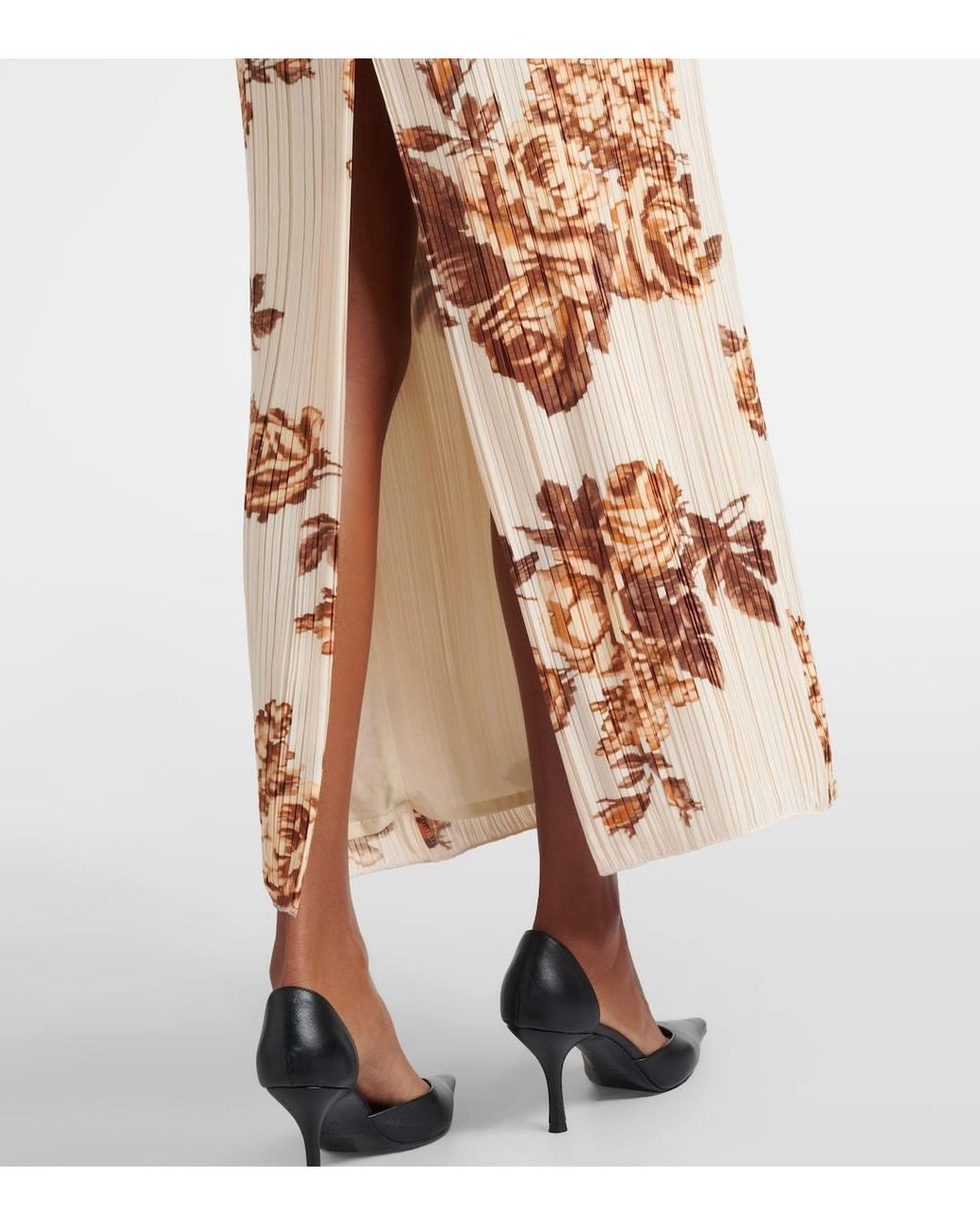 Magda Butrym Metallic Floral Ribbed-Knit Maxi Dress