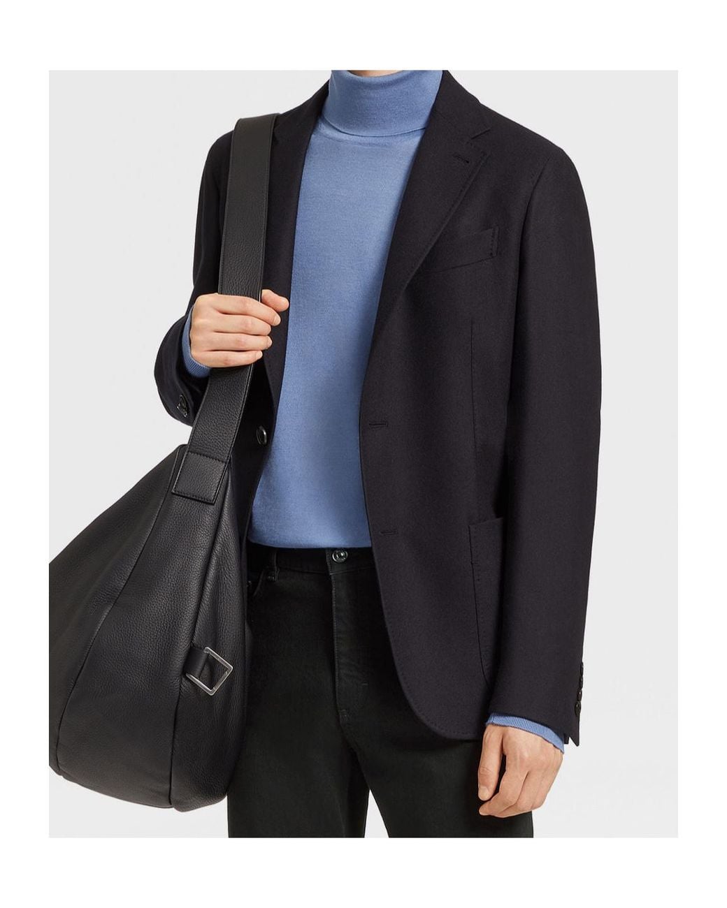 Zegna Blue Trofeo Wool Cashmere Blazer for men