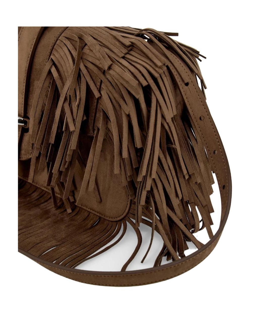 Emporio Armani Brown Boteh Capsule Fringe-Detail Shoulder Bag