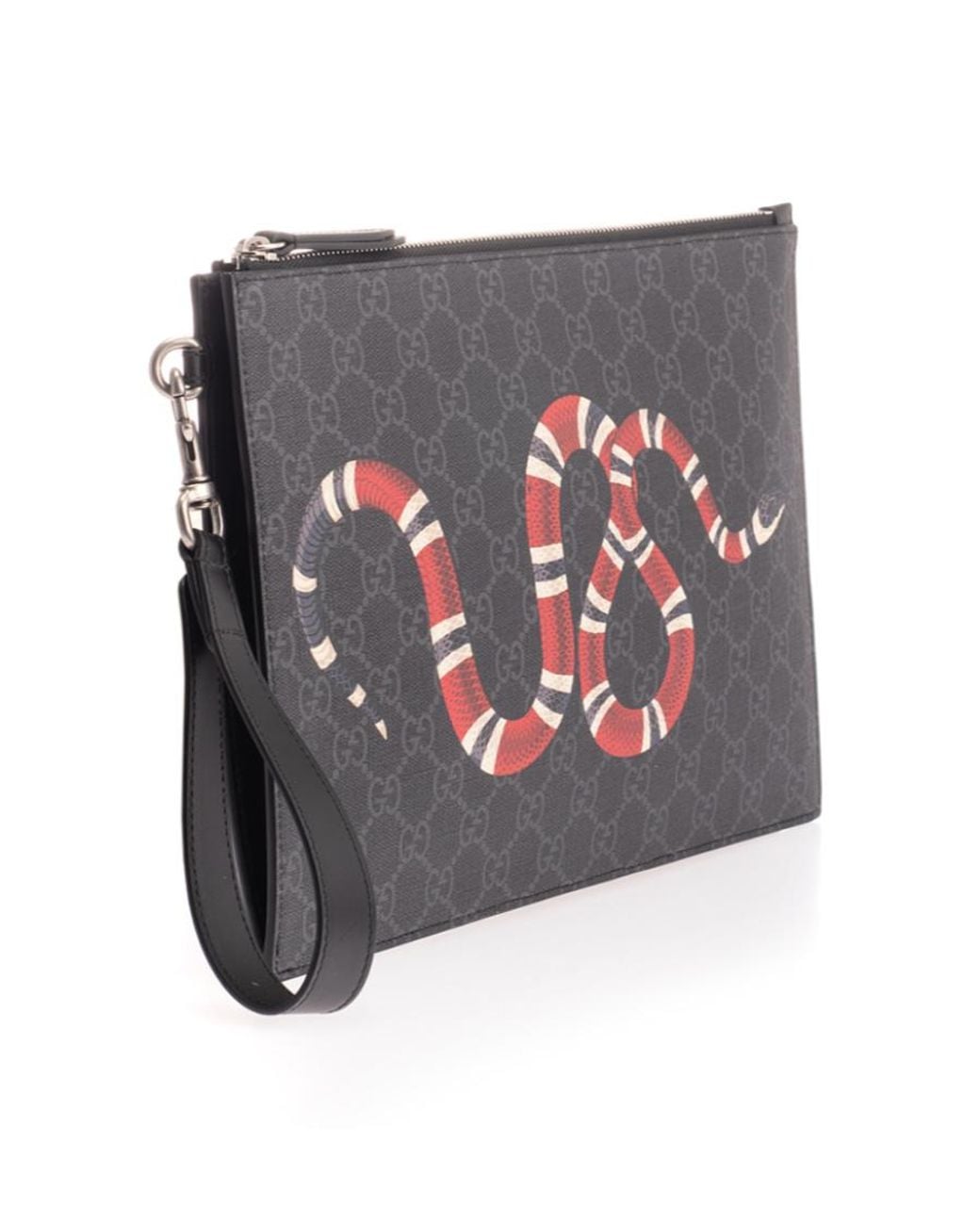 Gucci Black Gg Pouch With Kingsnake for men