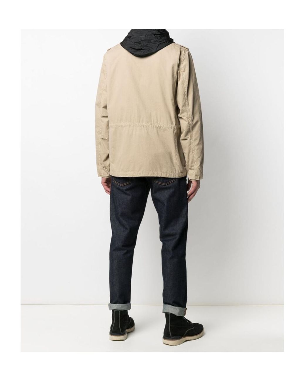 Aspesi Natural Logo Patch Pocket Detailed Jacket for men