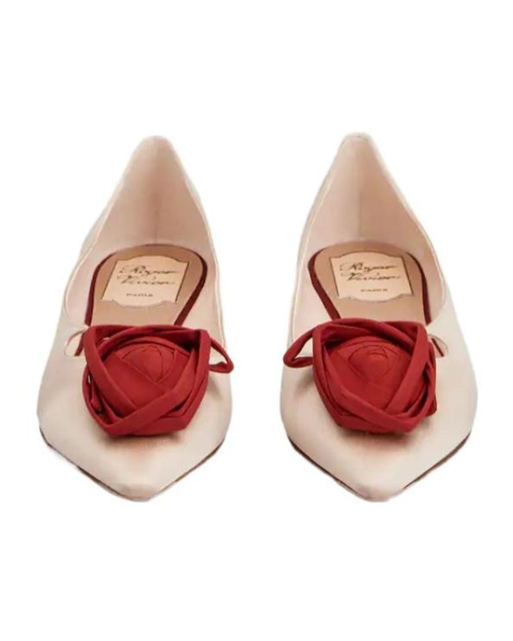 Roger Vivier Brown I Love Vivier Rose Flat Shoes