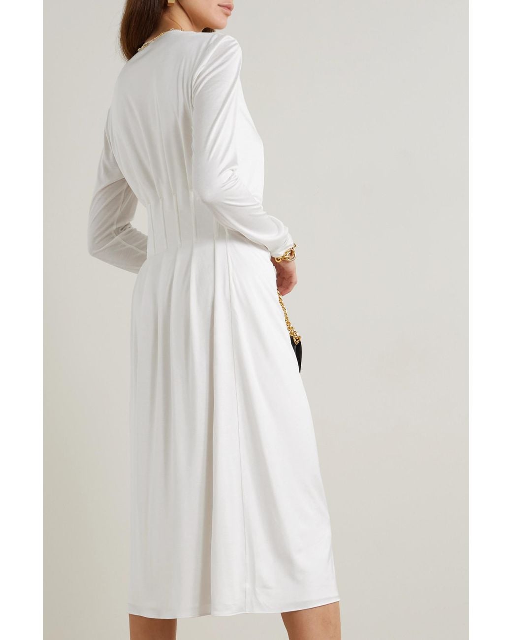Tom Ford White Silk-Jersey Wrap Midi Dress