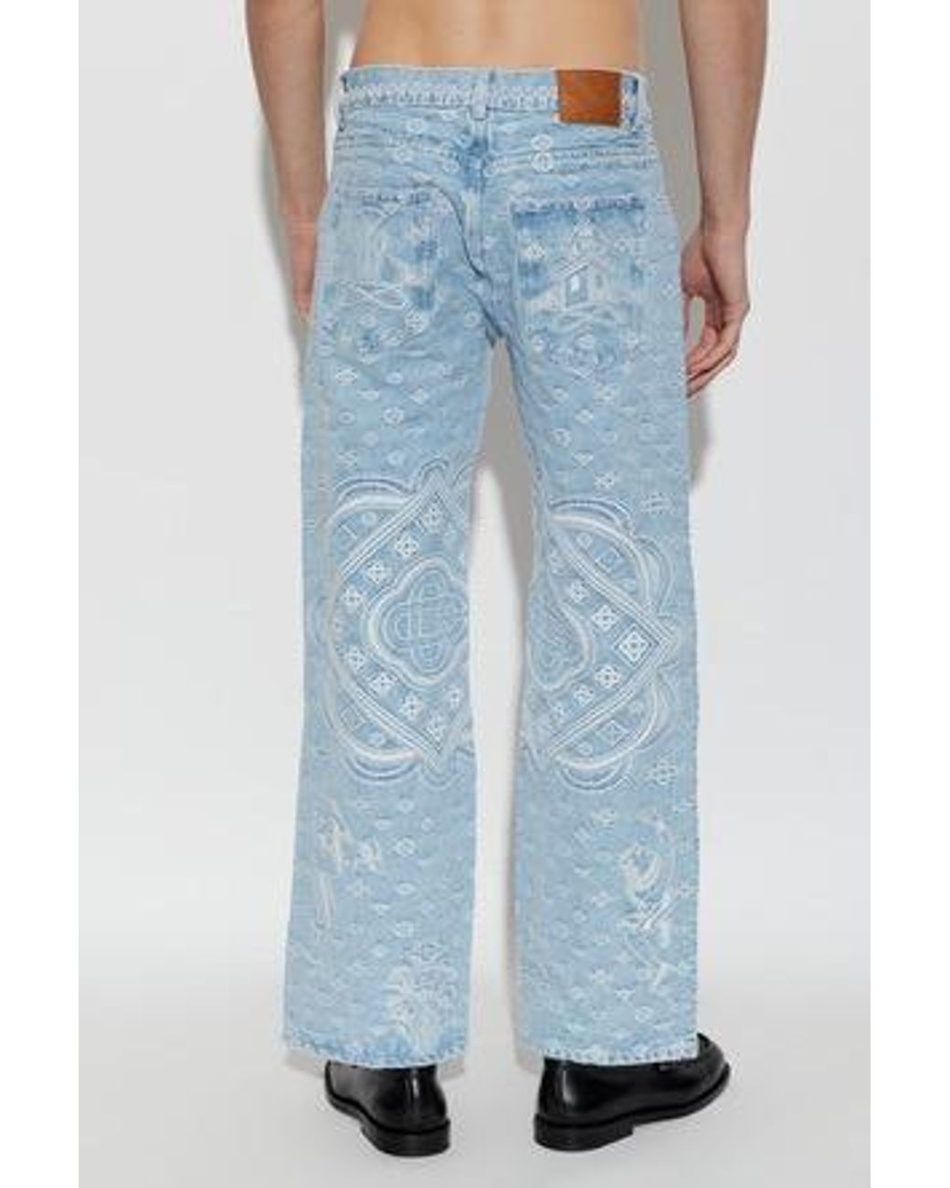 Casablanca Blue Carpet Jacquard Baggy Denim Jeans for men