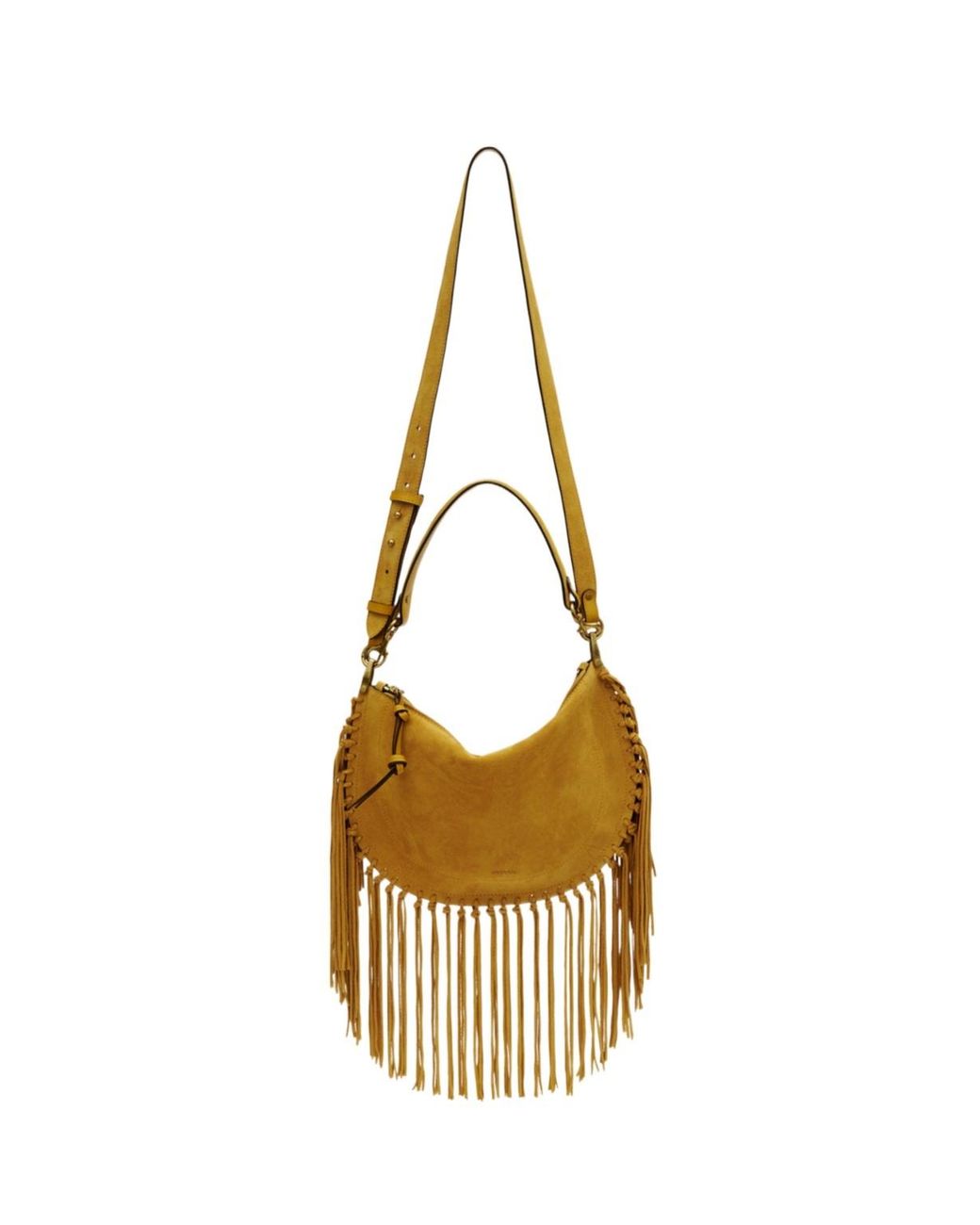 Isabel Marant Metallic Oskan Soft Zipped Bag Fringe