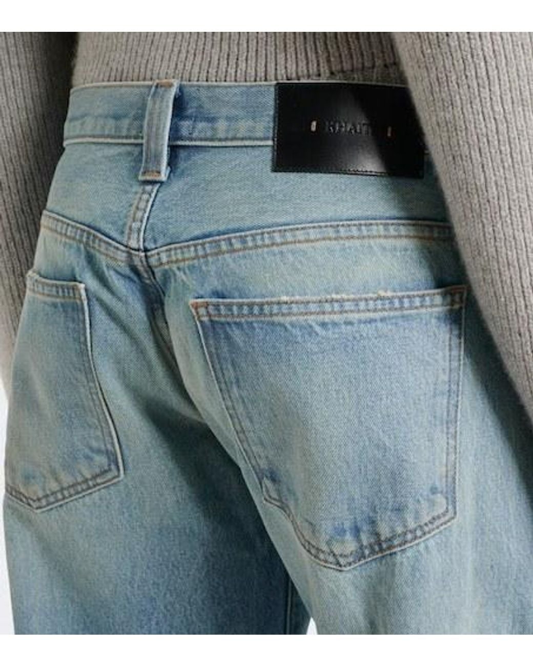 Khaite Blue Karo Faded Barrel-Leg Jeans
