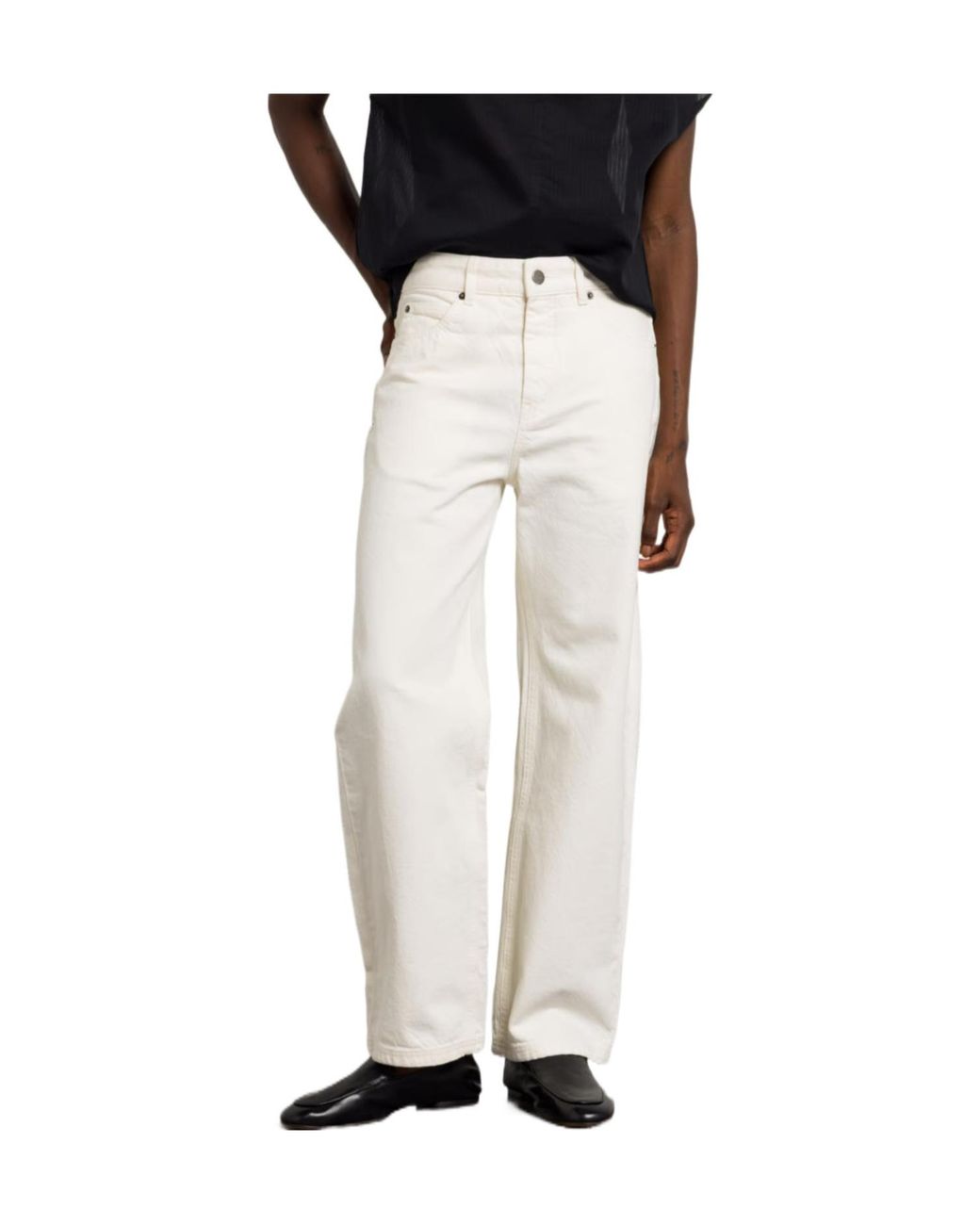 Soeur White Harrison High-Rise Wide-Leg Jeans