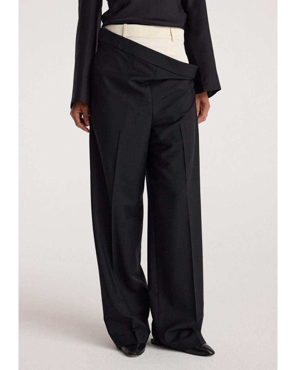 Rohe Black Double Waistband Trousers