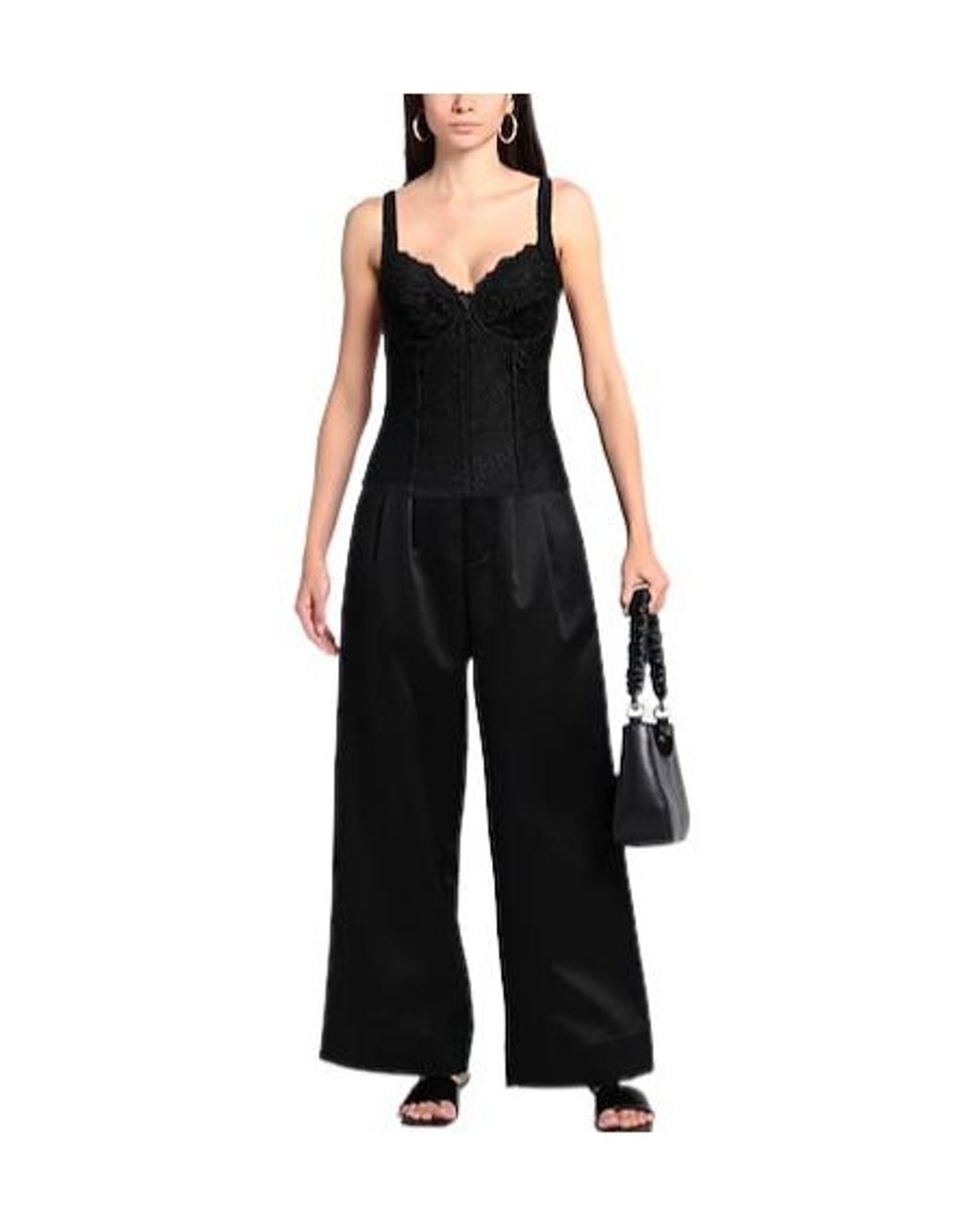 Balenciaga Black Solid Colour Lace Sleeveless Top