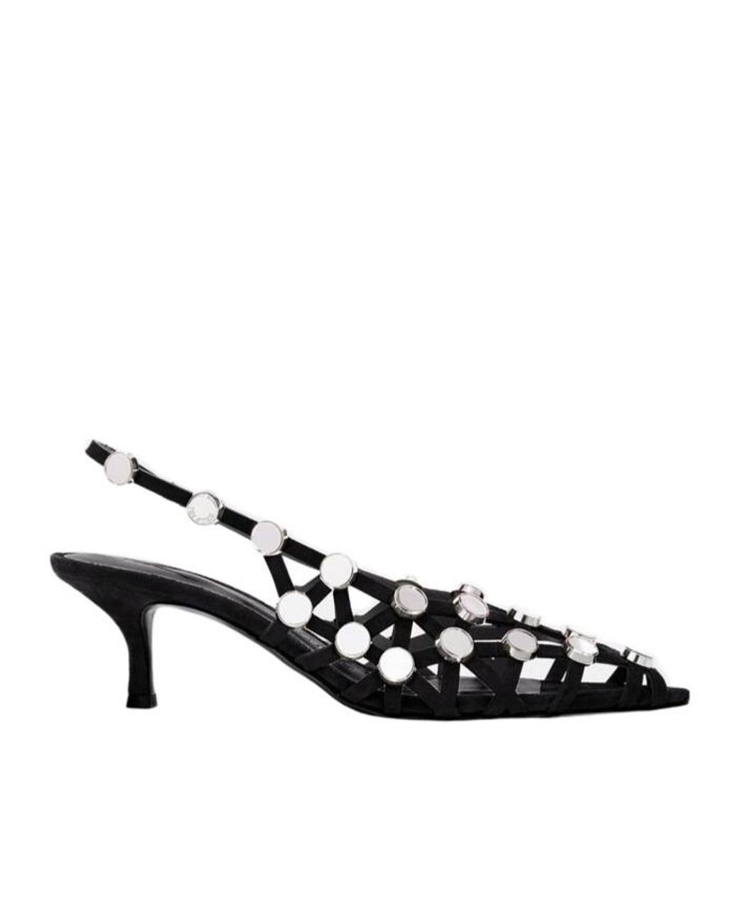 The Attico Black Grid Slingback Shoes