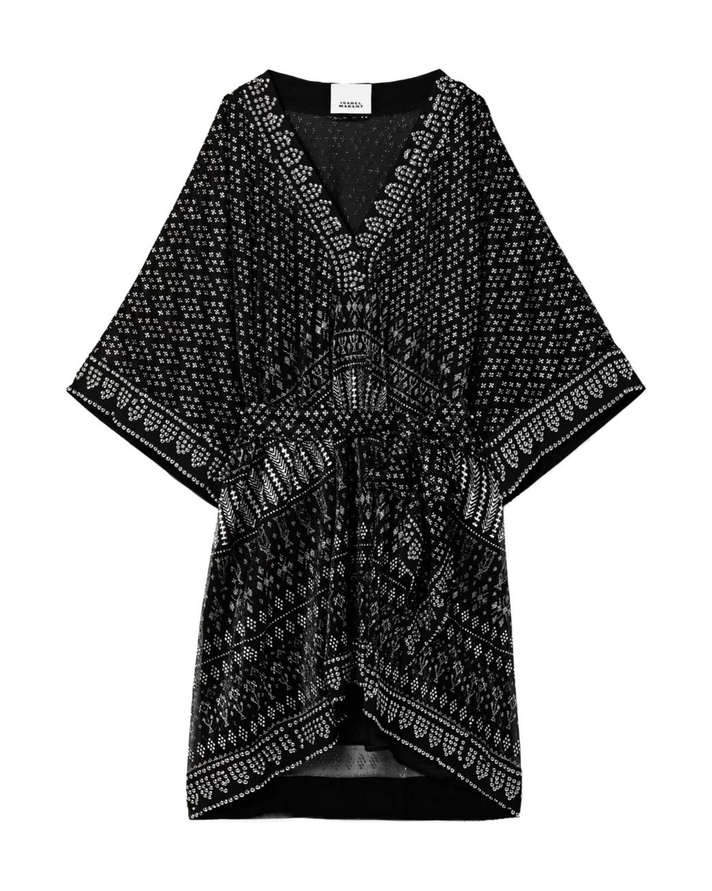 Isabel Marant Black Printed V-Neck Dress