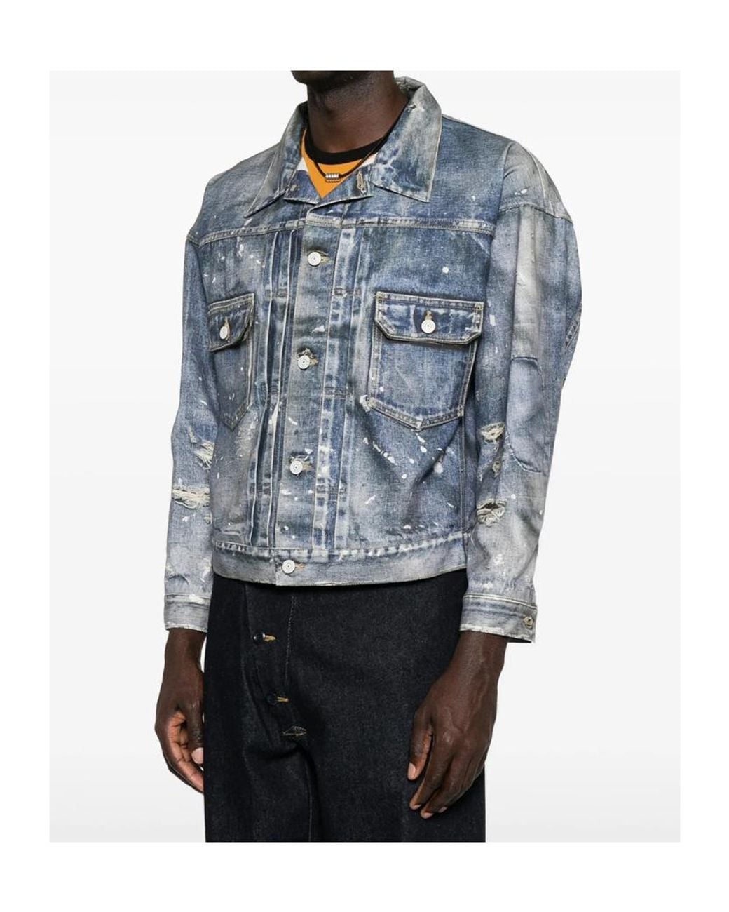 Junya Watanabe Blue Long-Sleeved Denim Jacket for men