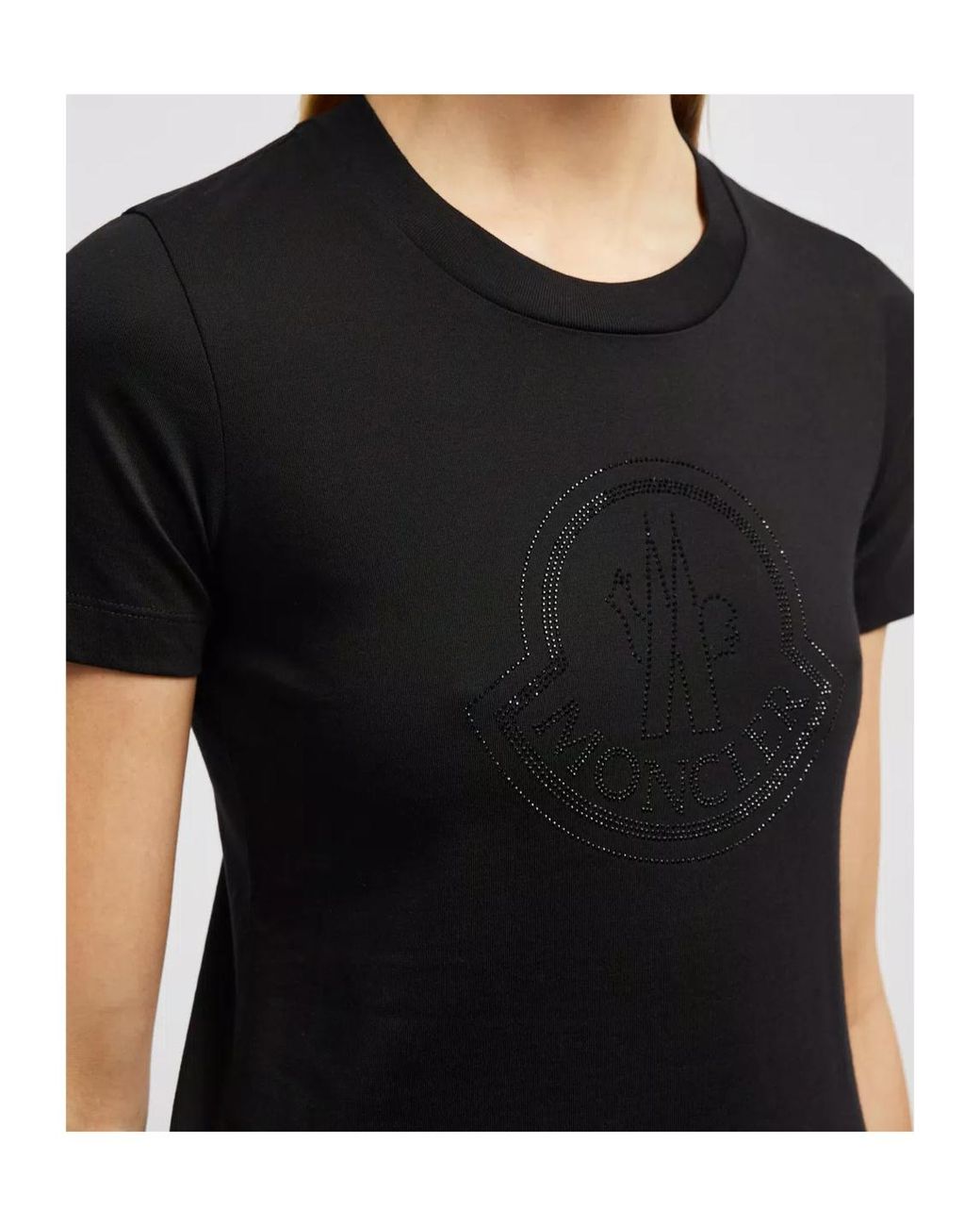 Moncler Black Logo Embellished Crewneck T-Shirt