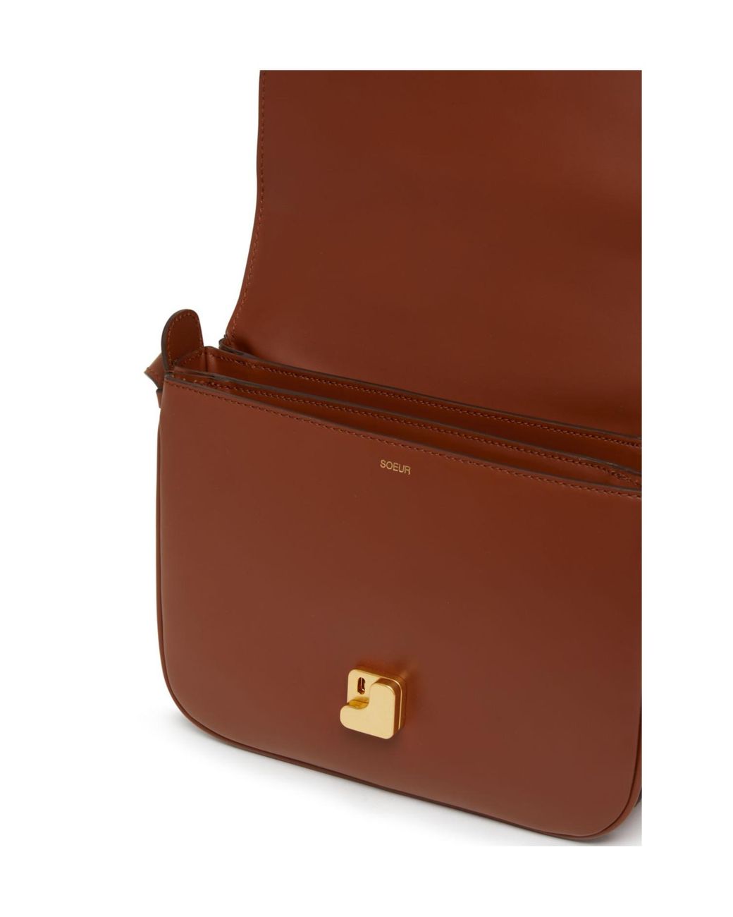 Soeur Brown Flip Shoulder Bag