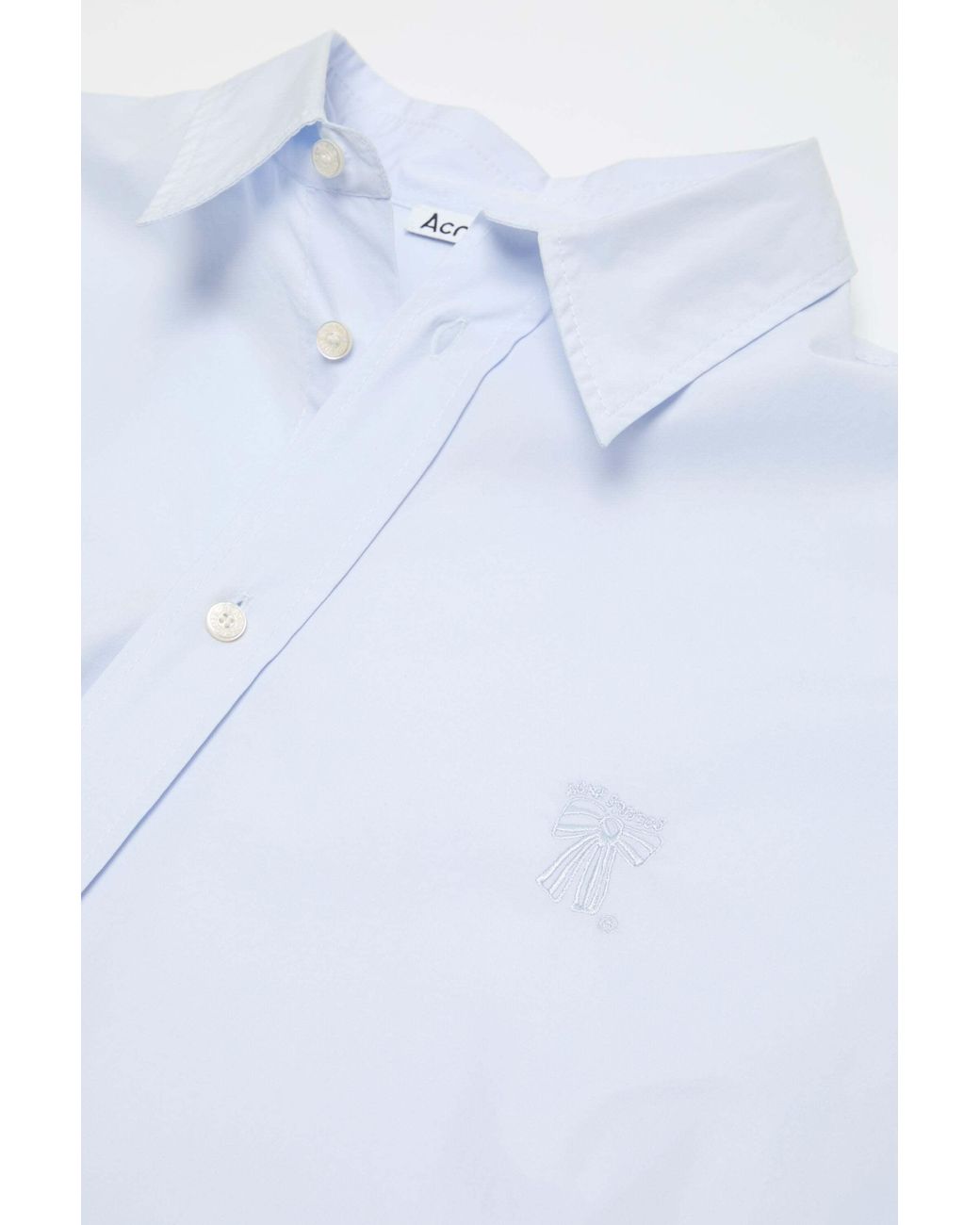 Acne Blue Logo Embroidered Button-Up Shirt for men