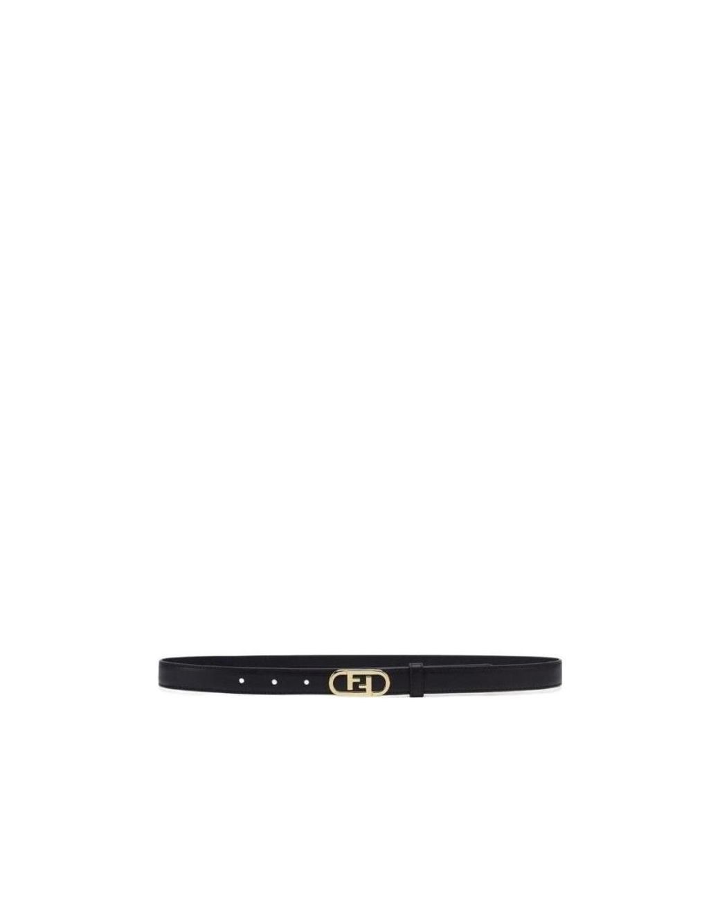 Fendi White Ff Logo Buckle Belt