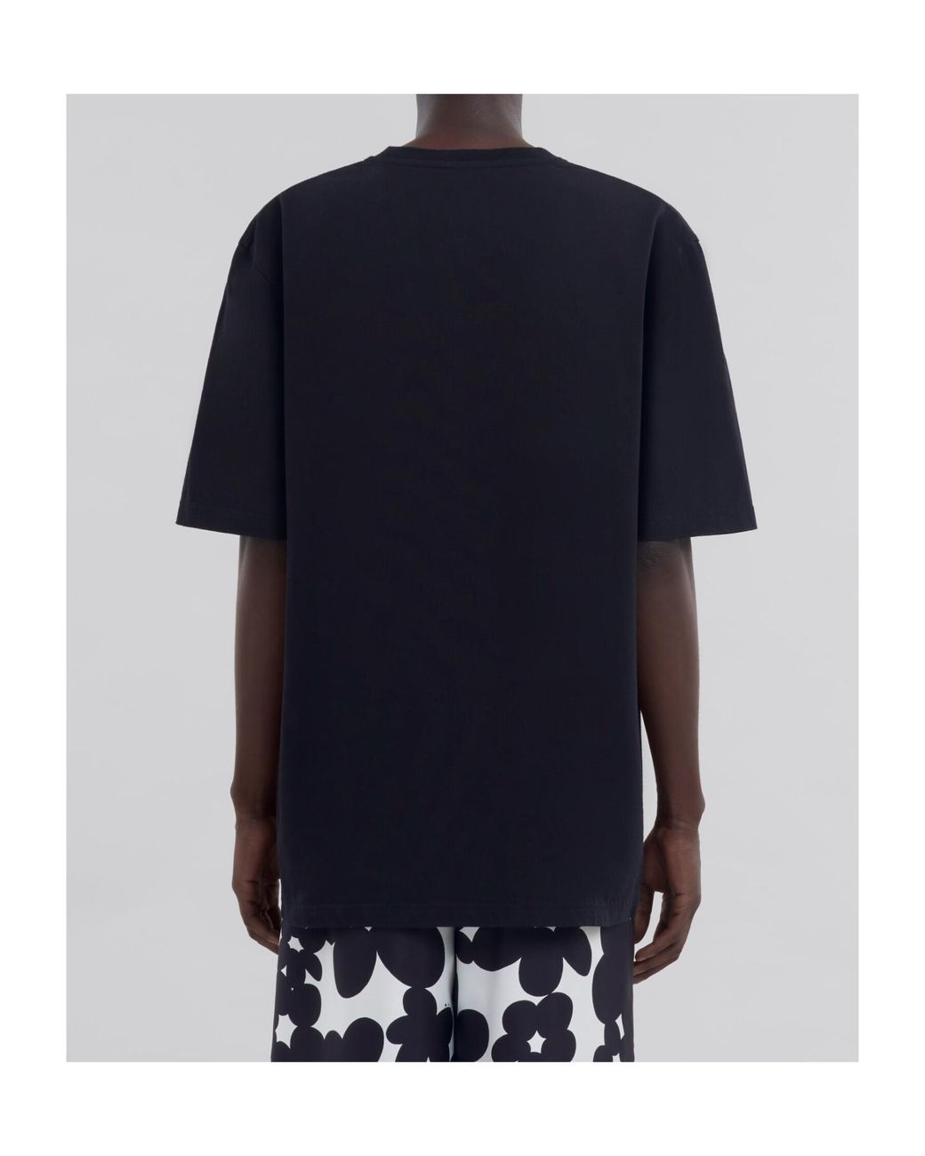 Marni Black Logo Patch Crewneck T-Shirt for men