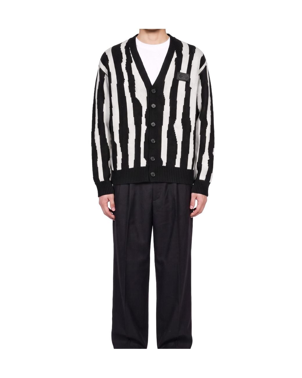 Undercover Black Long-Sleeved Knit Top for men