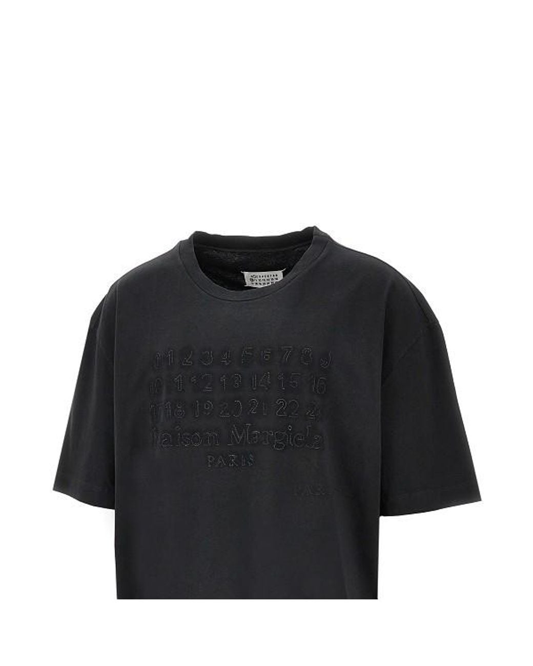 Maison Margiela Black Numbers-Motif Crewneck T-Shirt for men