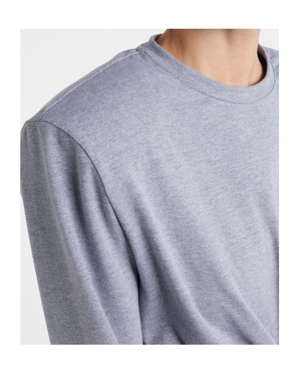 Magda Butrym Gray Cropped Cotton-Blend Jersey T-Shirt