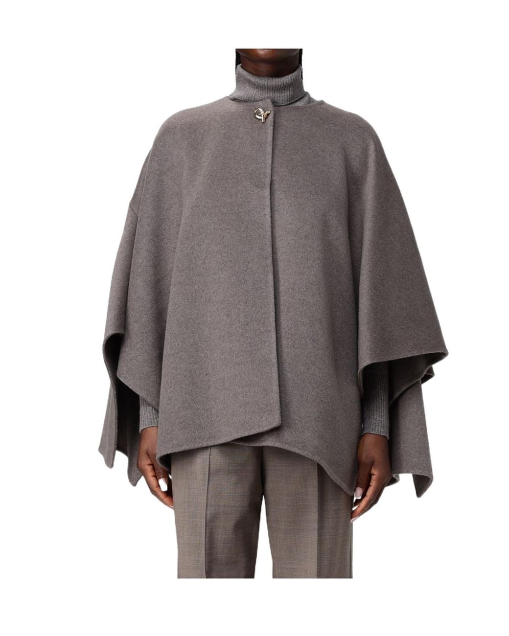 Fabiana Filippi Gray Monili-Embellished Asymmetric Cape