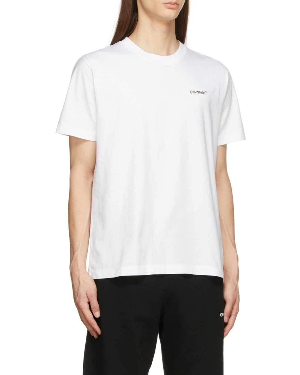 Off-White c/o Virgil Abloh White Logo Detailed Crewneck T-Shirt for men