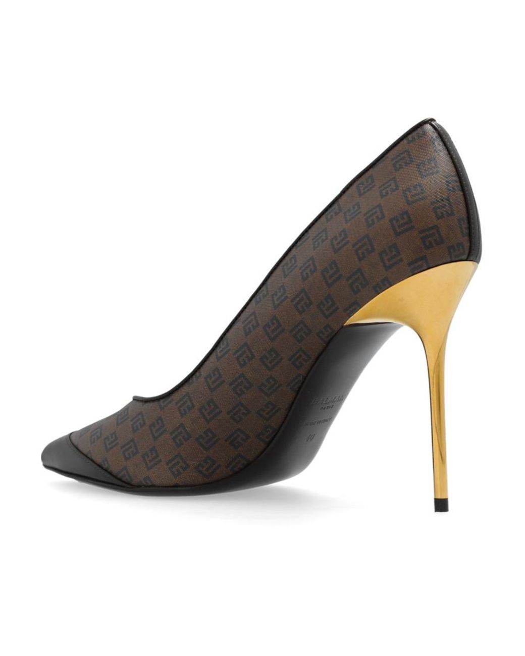 Balmain Multicolor Monogrammed Pointed-Toe Pumps