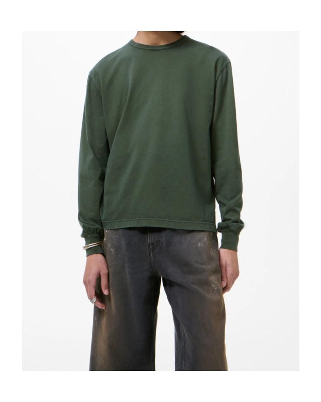 Our Legacy Green Cruise Longsleeve Antique Phantom Legacy Jersey T-Shirt for men