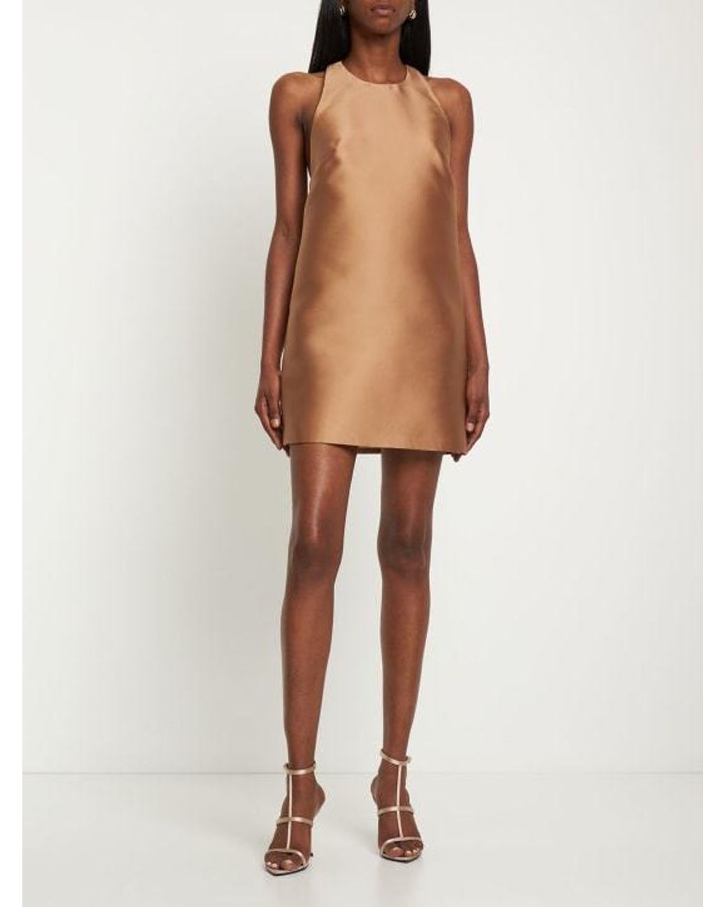 Valentino Brown Techno Duchesse Mini Dress