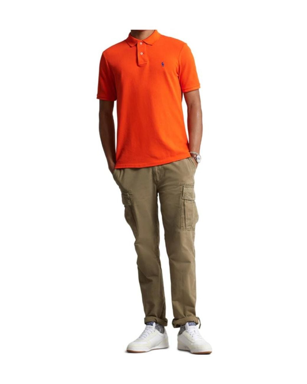 Polo Ralph Lauren Orange The Iconic Mesh Custom Polo Shirt for men
