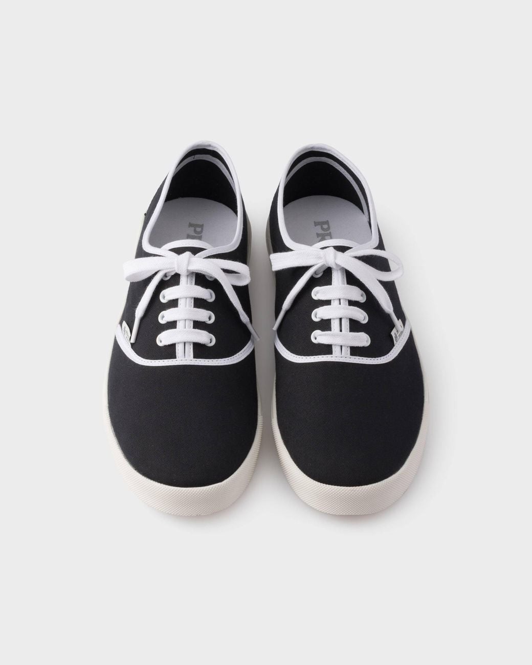 Prada Black Drill Lace-Up Sneakers for men