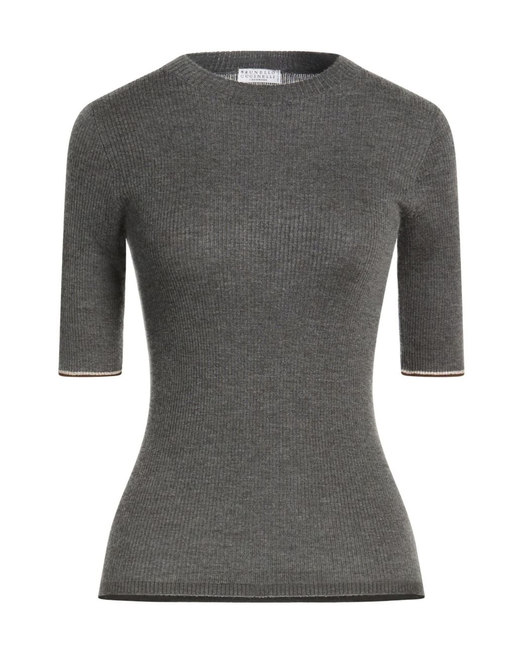 Brunello Cucinelli Gray Metallic Lightweight Knit T-Shirt