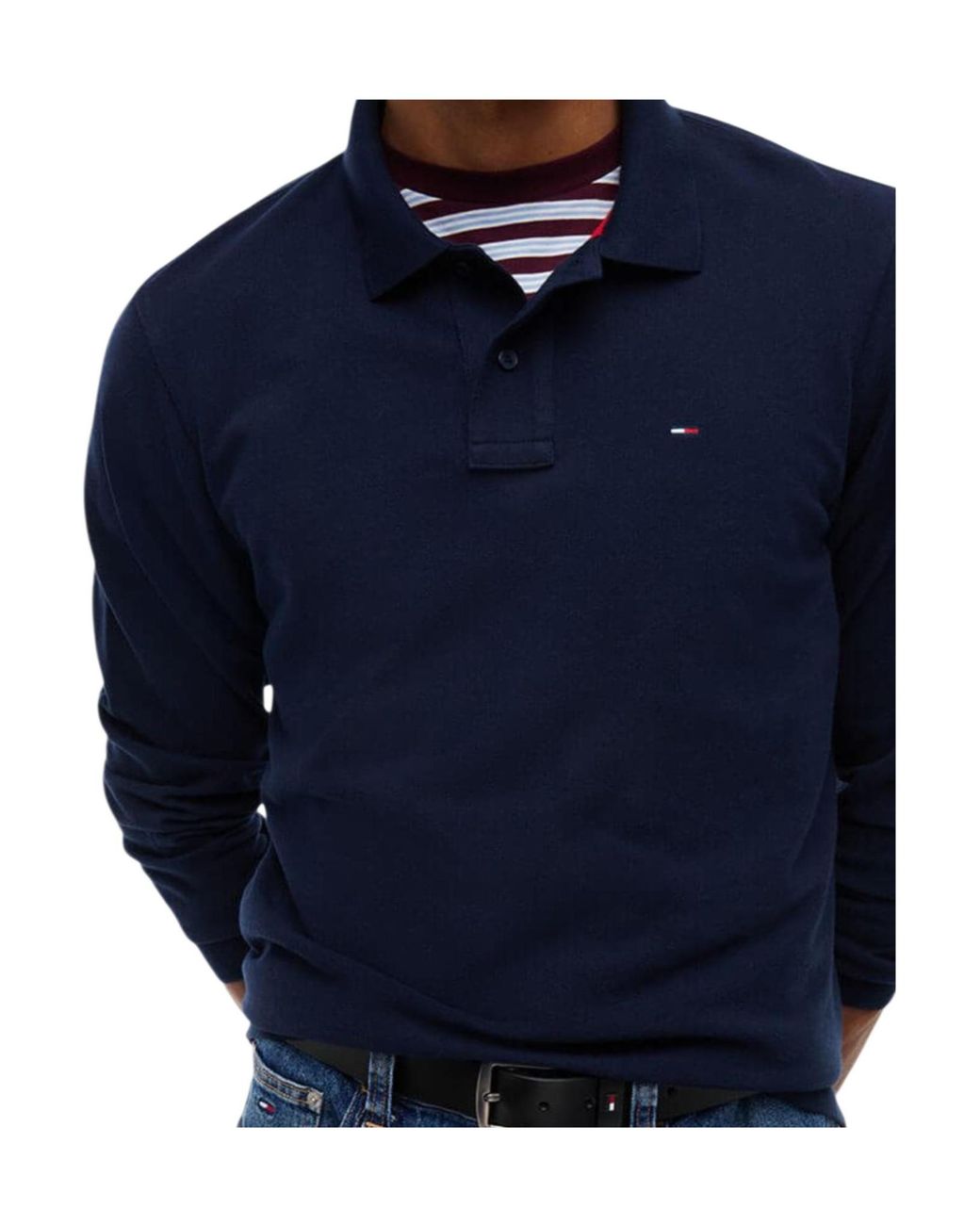 Tommy Hilfiger Blue Long-Sleeve Polo Shirt for men