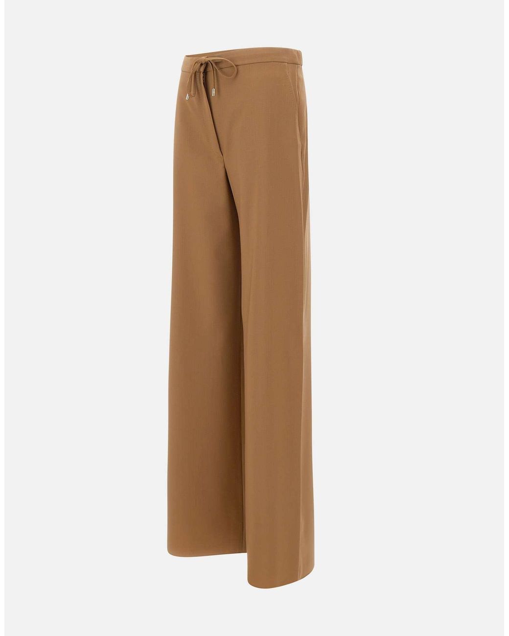 Max Mara Brown Studio Berard High-Waist Drawstring Trousers