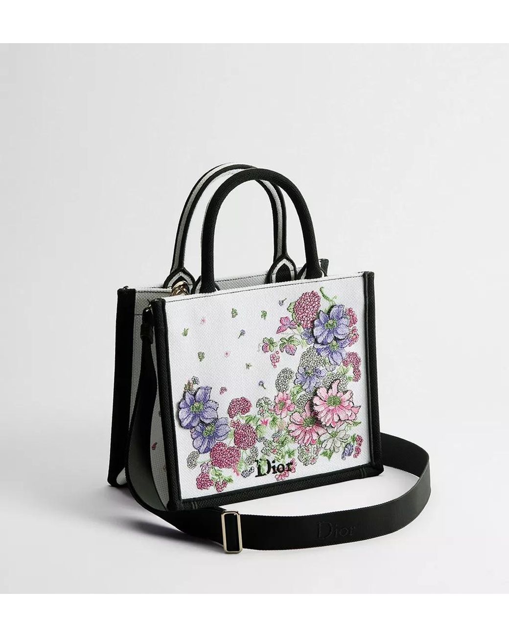 Dior Gray Small Book Tote With Strap