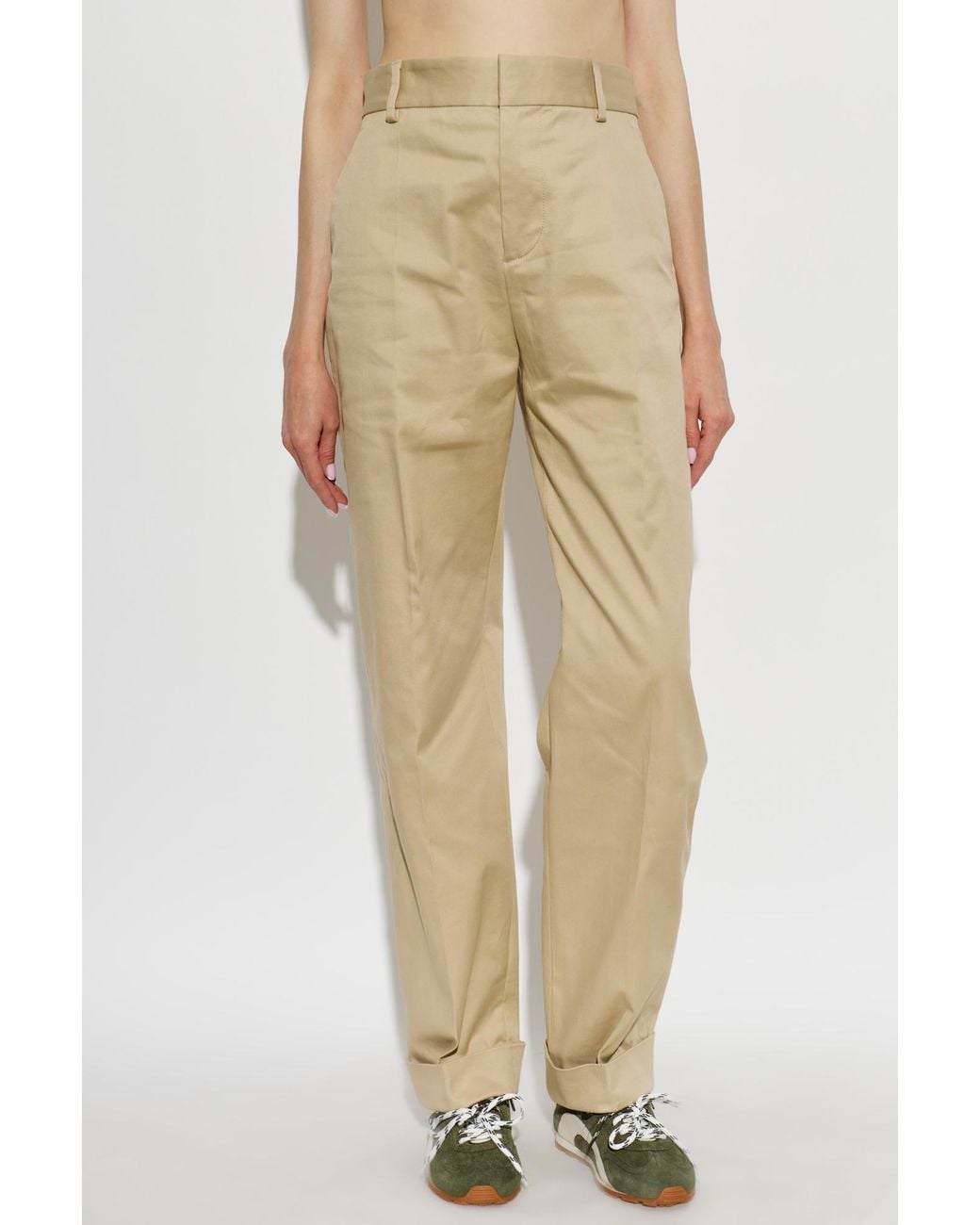 DSquared² Natural Creased Straight-Leg Pants