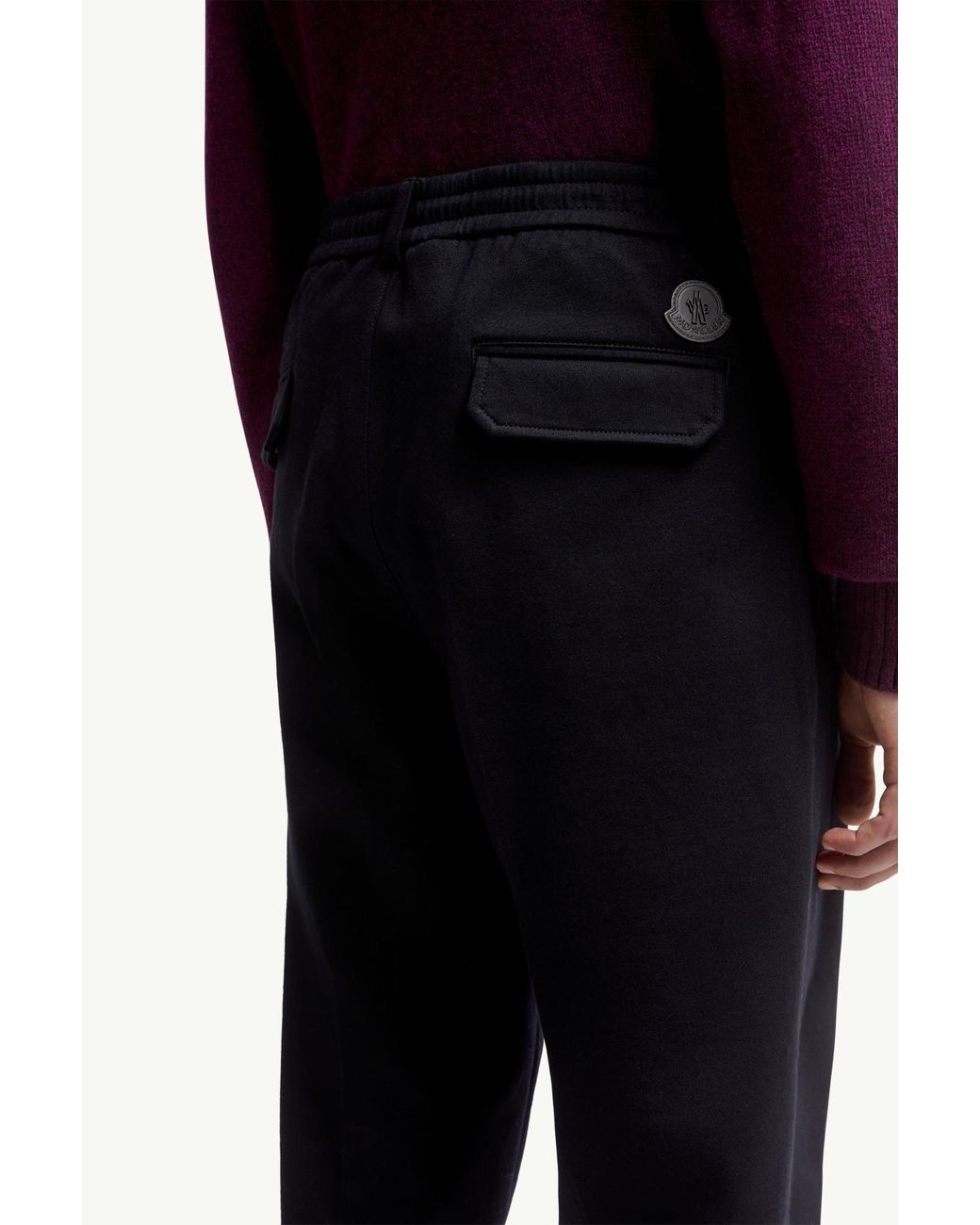Moncler Blue Logo Patch Tailored Pants for men
