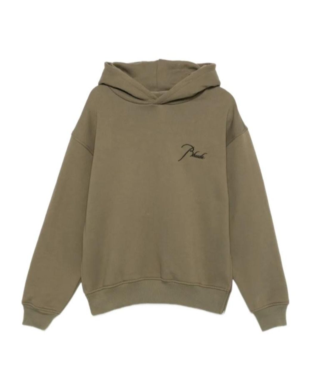Rhude Green Logo Embroidered Long-Sleeved Sweatshirt for men