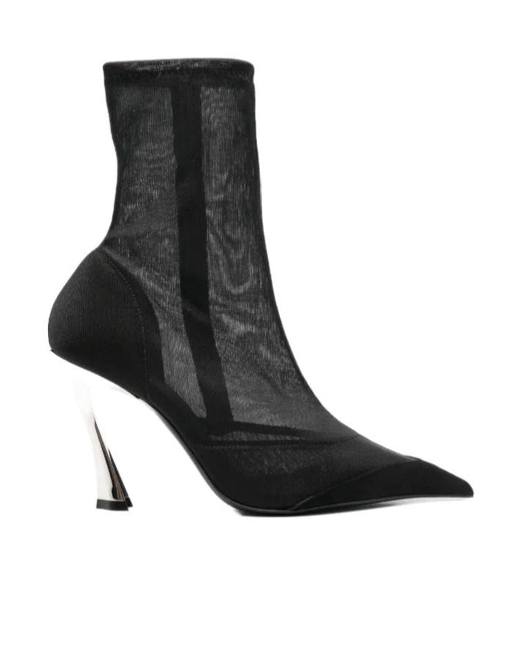 Mugler Black 95Mm Mesh Ankle Boots
