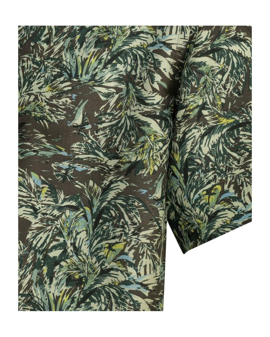 Auralee Green Printed Short-Sleeved Shirt for men
