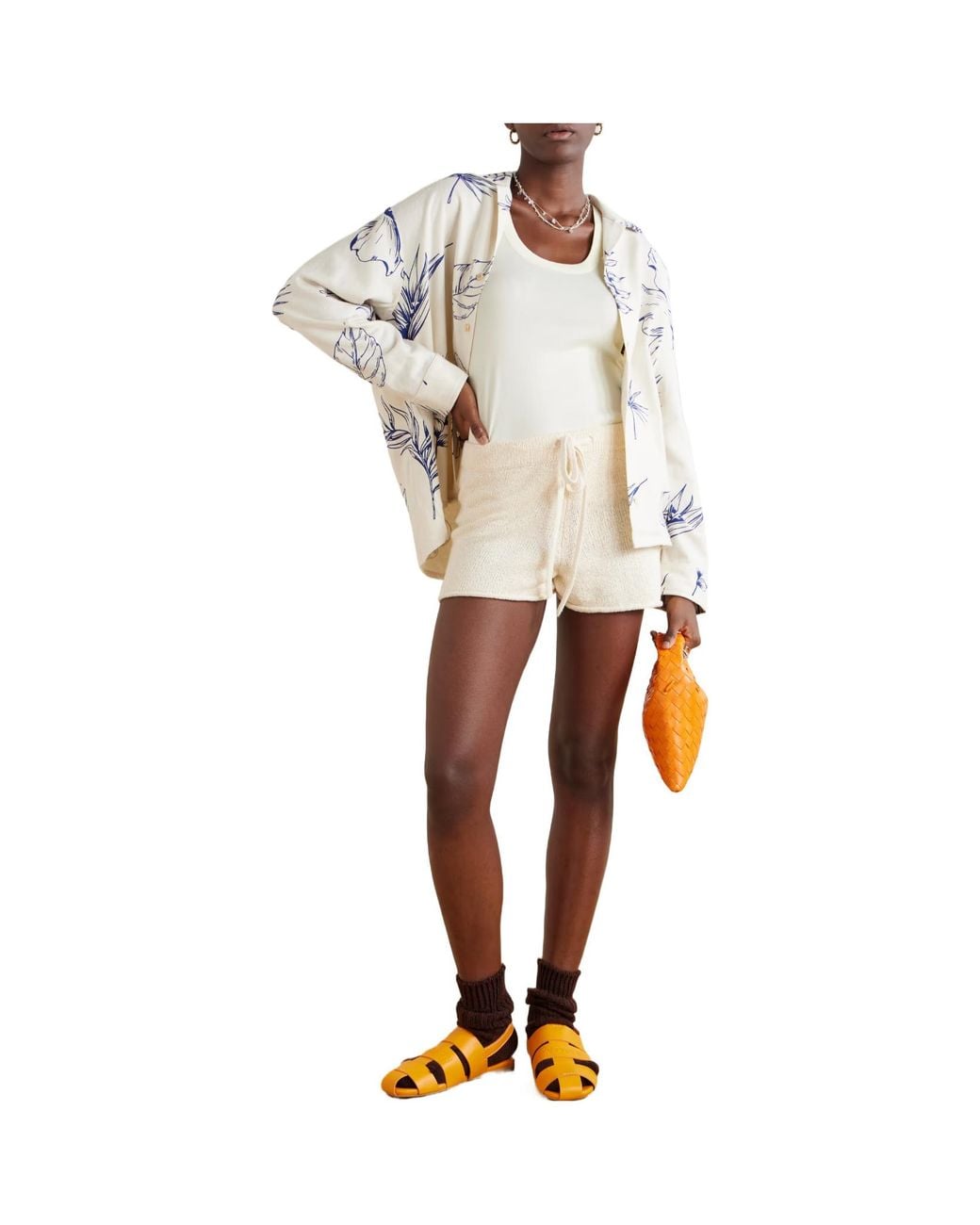 The Elder Statesman Natural Solid Color Casual Shorts