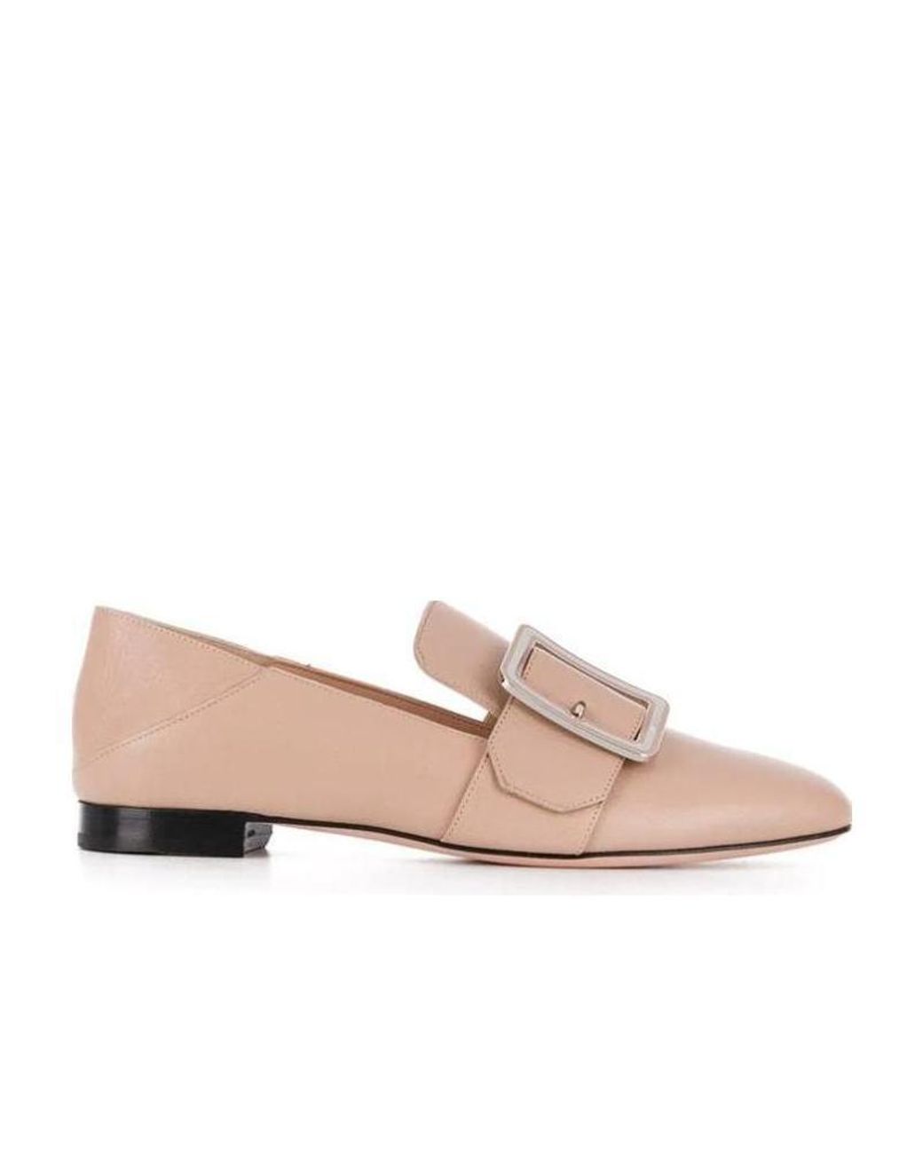 Bally Pink Buckled Leather Loafers