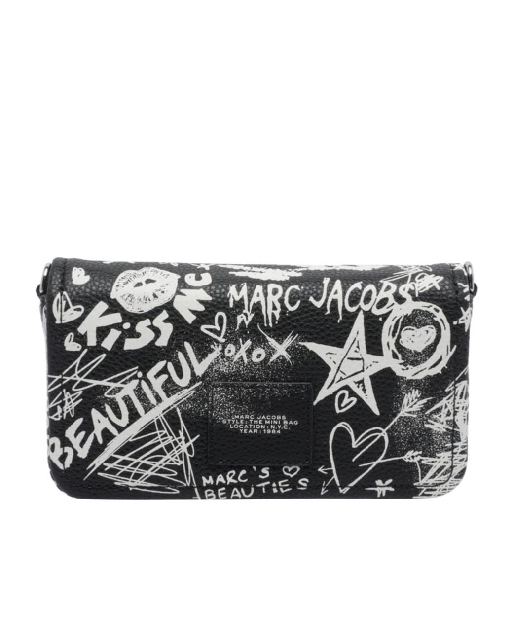 Marc Jacobs Black Graffiti Printed Flap Bag