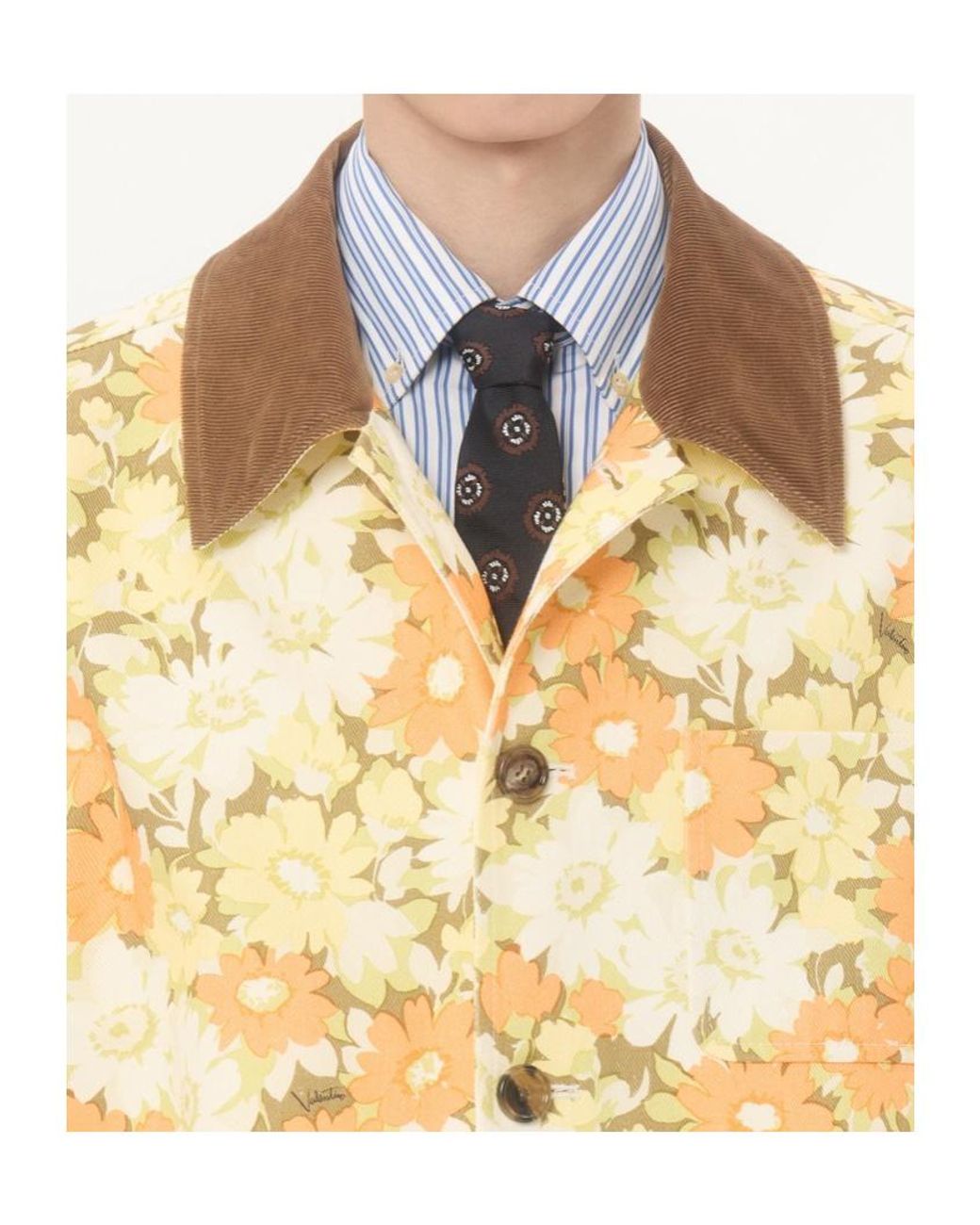 Valentino Metallic Collared Long-Sleeved Casual Jacket for men