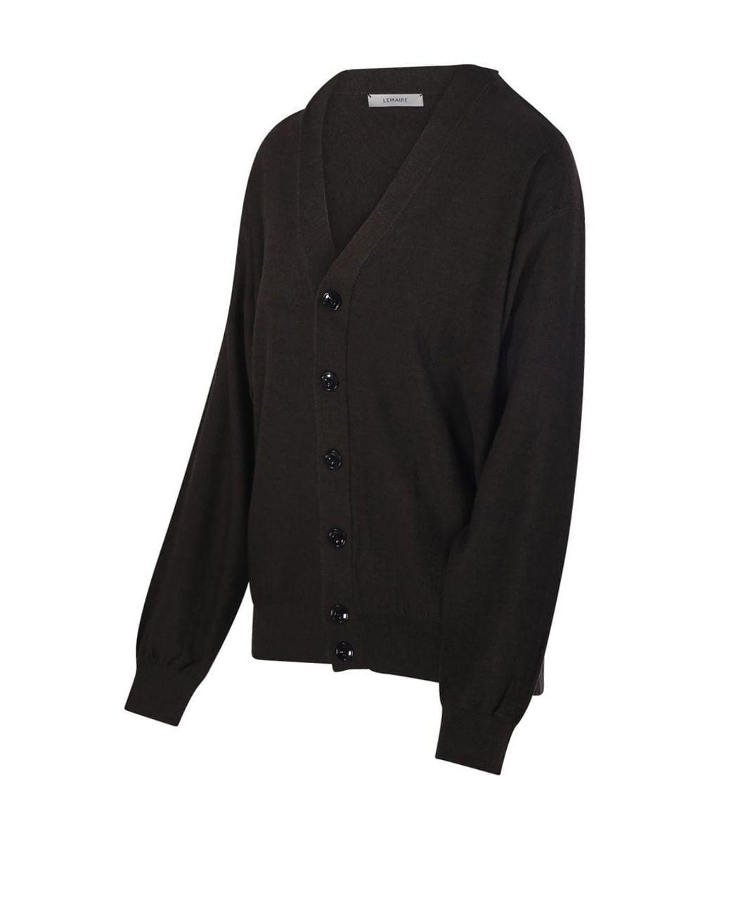 Lemaire Black V-Neck Long Sleeved Cardigan for men